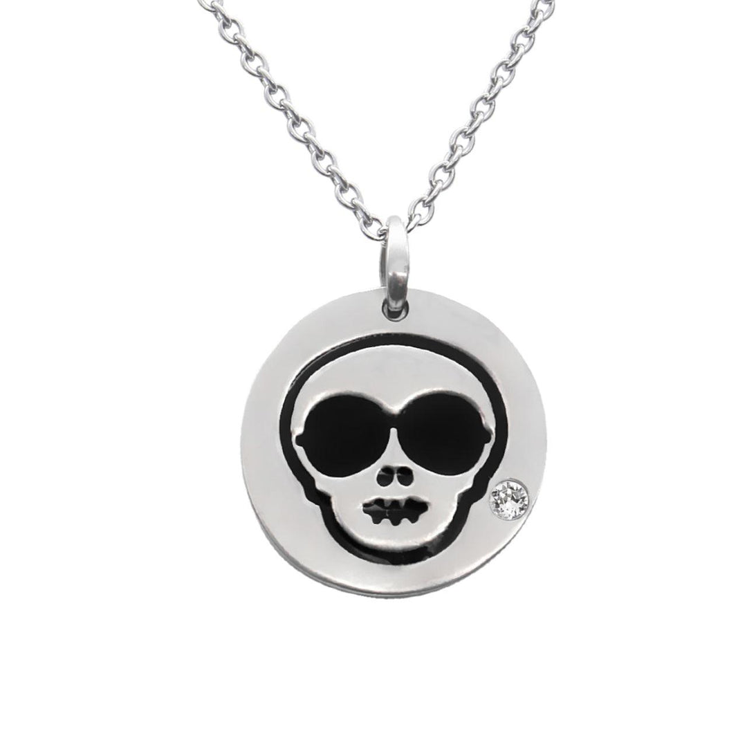 Cool Skull Emoji Necklace With Swarovski Crystal - Brand My Case