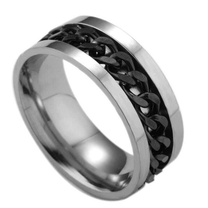 Cool Stainless Steel Rotatable Men Couple Ring High Quality Spinner Chain Rotable Rings Punk Women Man Jewelry for Party Gift - Brand My Case