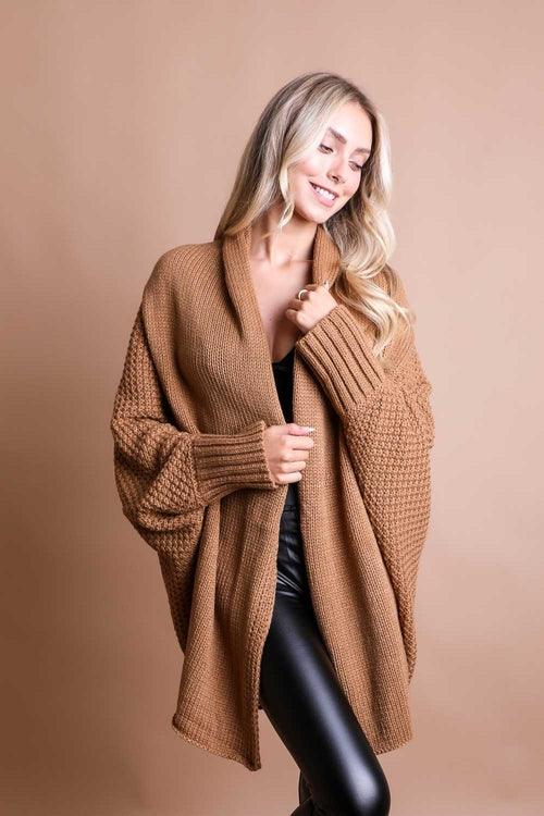 Cozy Chic Bat Wing Bliss Knit Cardigan - Brand My Case