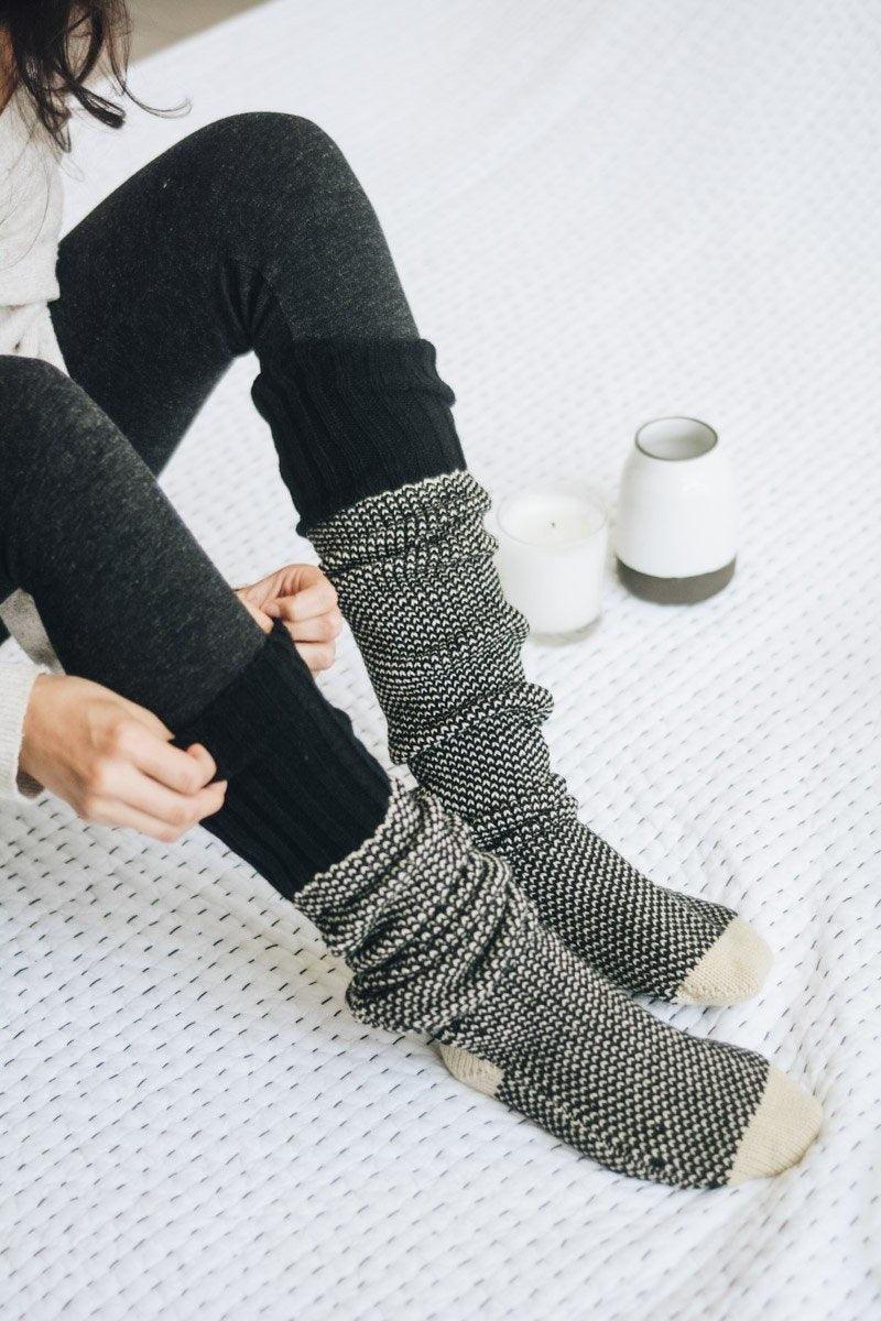 Cozy Ribbed Knit Lounge Socks - Brand My Case