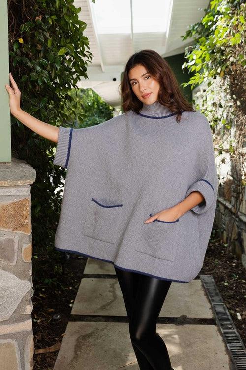 CozyCove Turtle Neck Poncho with Easy Sleeves - Brand My Case