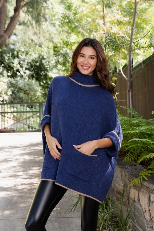 CozyCove Turtle Neck Poncho with Easy Sleeves - Brand My Case