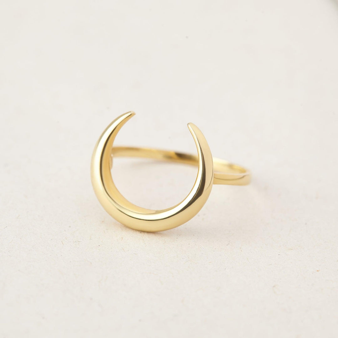 Crescent Moon Ring Silver Horn Ring - Brand My Case