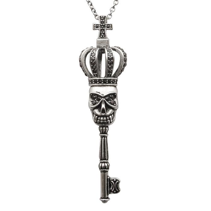Crowned Skull Key Necklace (Black) - Brand My Case