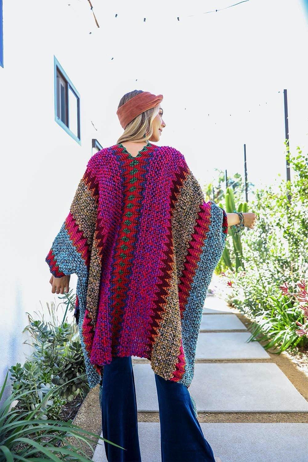 Cuddle Season Crochet Patterned Ruana - Brand My Case