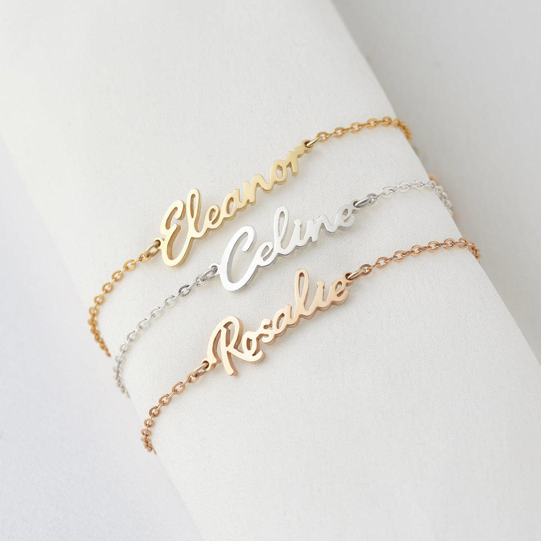 Cursive Name Bracelet, Birthday Gift For Her, Name Jewelry - Brand My Case
