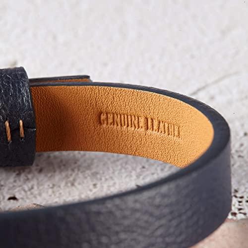 Custom Initial Leather Bracelet For Men, Couple Initials Bracelet - Brand My Case