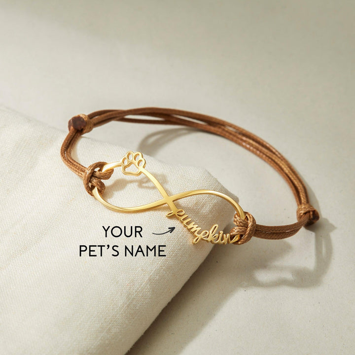 Custom Pet Name Bracelet, Pet Memorial Bracelet, Dog Cat Mom Bracelet - Brand My Case
