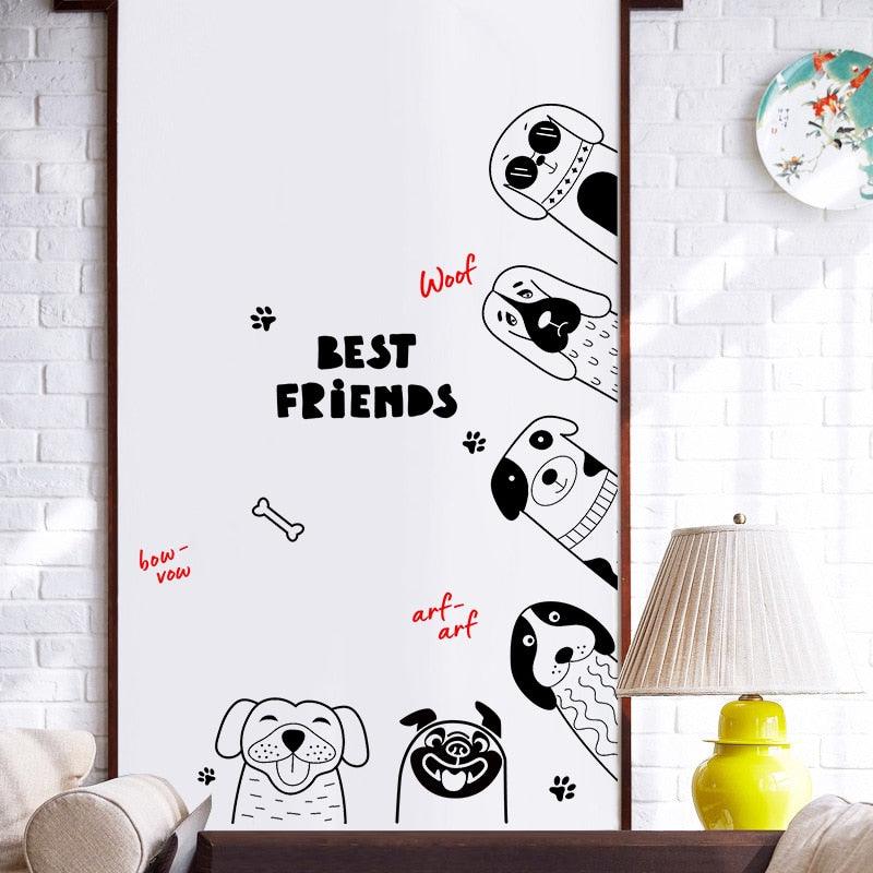 Cute Cartoon Animals Wall Stickers Door Stickers for Kids Room Bedroom Hand Drawn Wall Decals Baby Nursery Room Decoration - Brand My Case