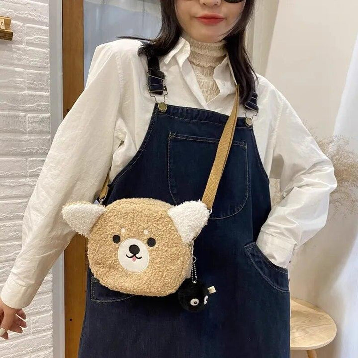 Cute Cartoon Messenger Anime Plush Cat Bear Crossbody Bag Kawaii Small Women Girls Shoulder Handbag Purse Lipstick Pouch Fashion - Brand My Case