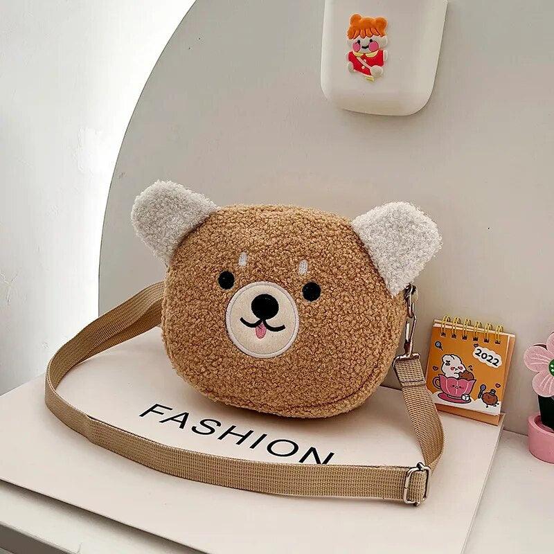 Cute Cartoon Messenger Anime Plush Cat Bear Crossbody Bag Kawaii Small Women Girls Shoulder Handbag Purse Lipstick Pouch Fashion - Brand My Case