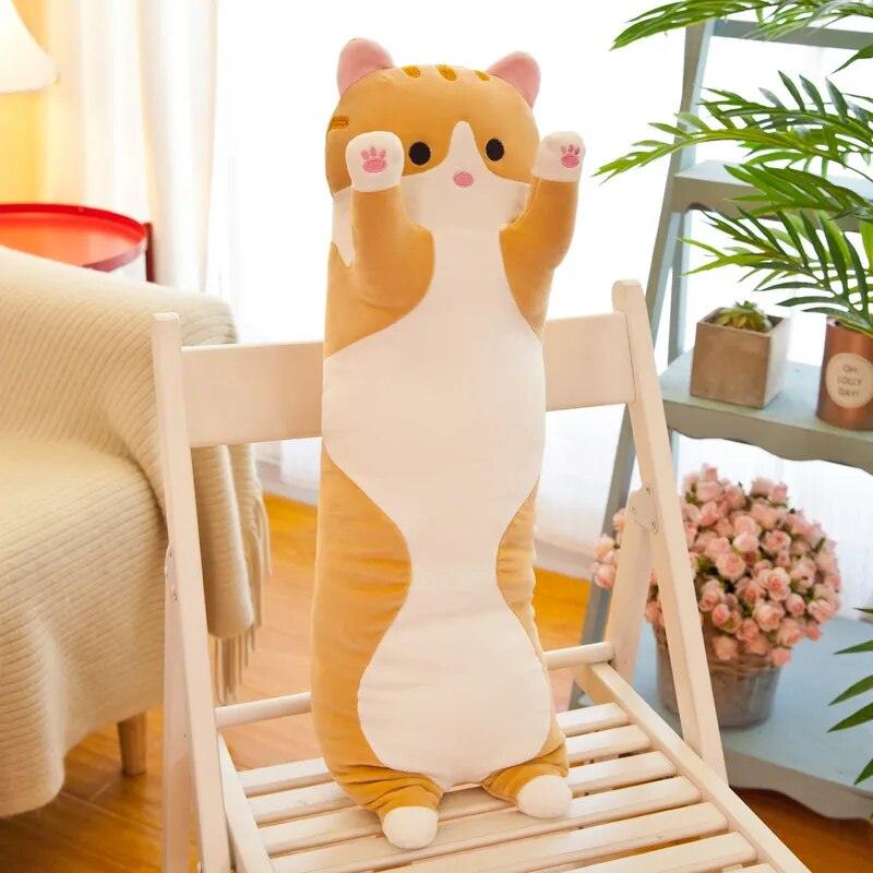 Cute Soft Long Cat Pillow Plush Toys Stuffed Pause Office Nap Pillow Bed Sleep Pillow Home Decor Gift Doll for Kids Girl - Brand My Case