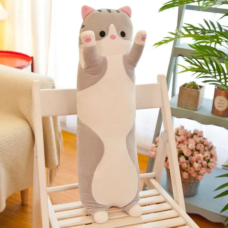 Cute Soft Long Cat Pillow Plush Toys Stuffed Pause Office Nap Pillow Bed Sleep Pillow Home Decor Gift Doll for Kids Girl - Brand My Case