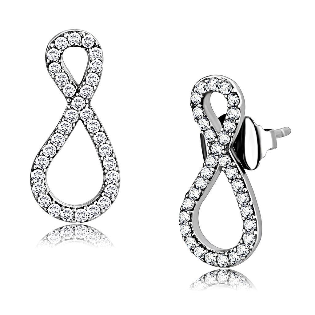 DA186 - High polished (no plating) Stainless Steel Earrings with AAA - Brand My Case