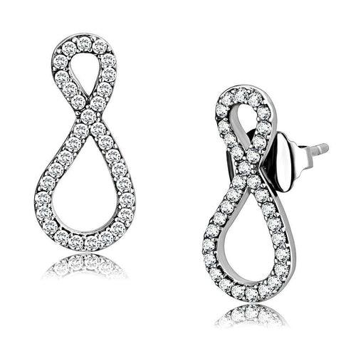 DA186 - High polished (no plating) Stainless Steel Earrings with AAA - Brand My Case