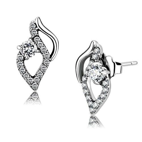 DA199 - High polished (no plating) Stainless Steel Earrings with AAA - Brand My Case