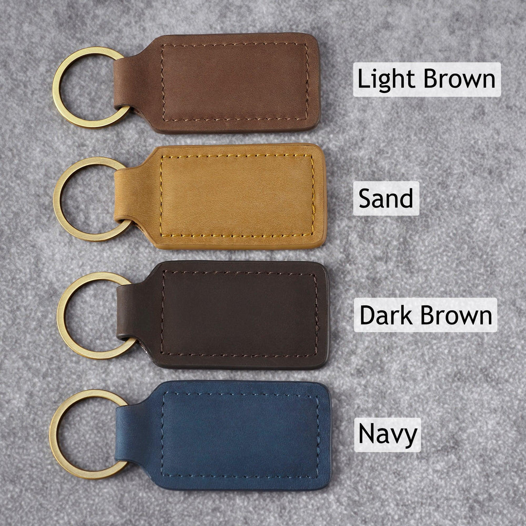 Dad EST Leather Keychain, First Time Dad Gifts - Brand My Case