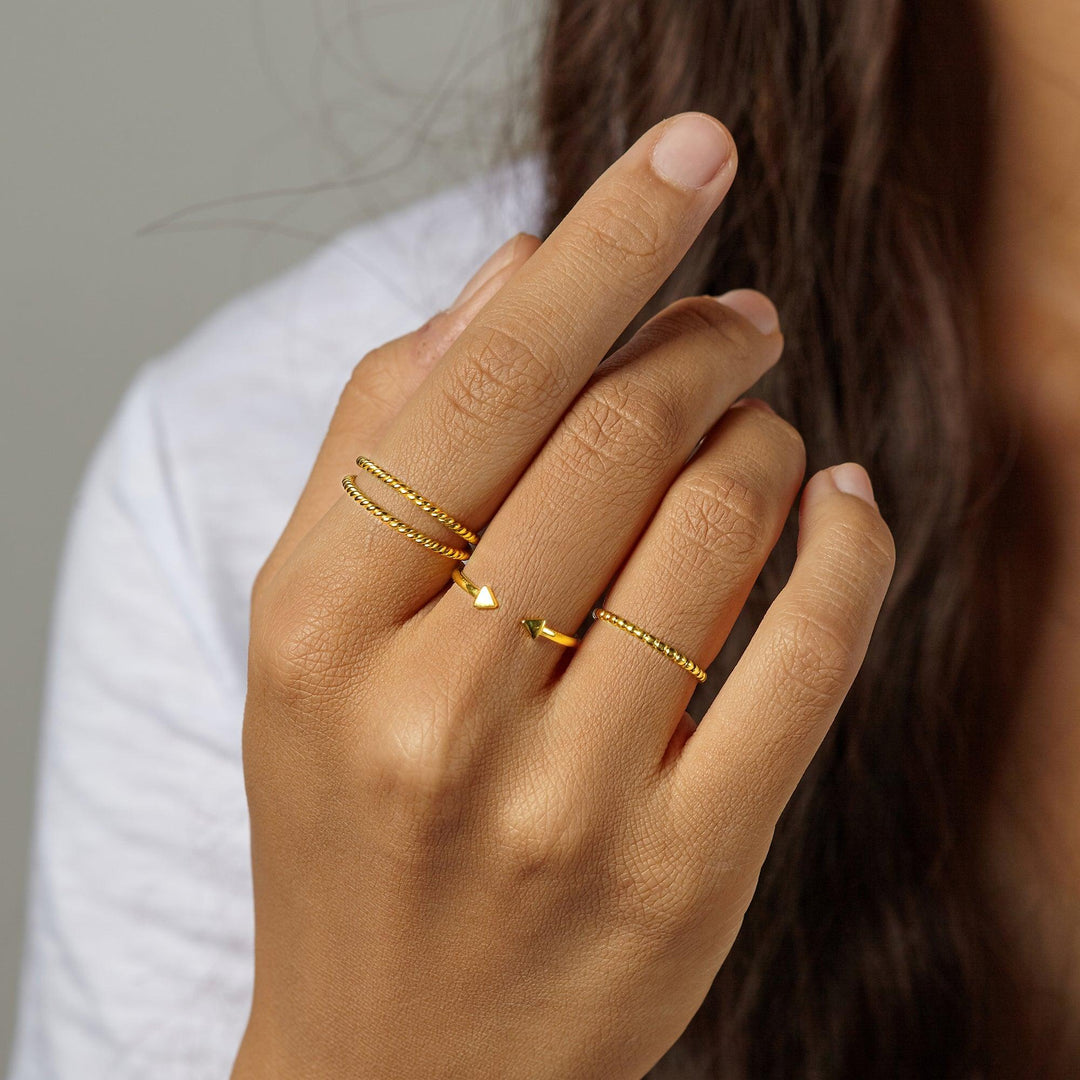 Dainty Open Ring Arrow Ring Stackable Ring - Brand My Case