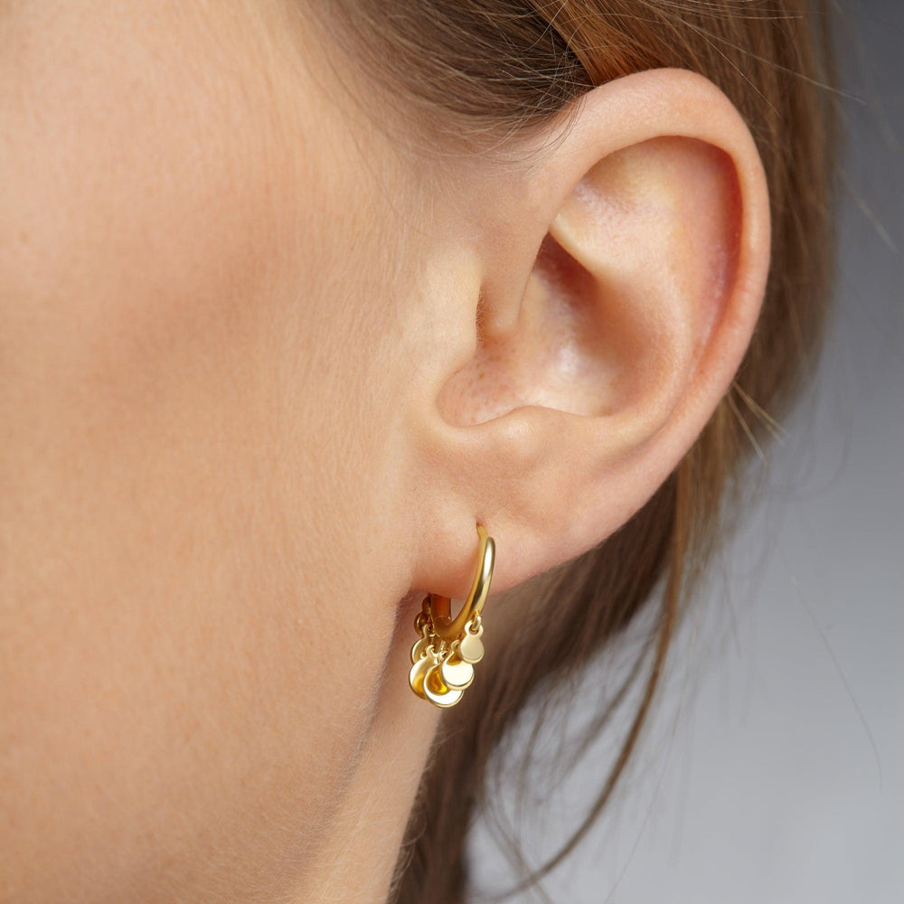 Dangling Coin Charm Hoop Earrings Bohemian - Brand My Case