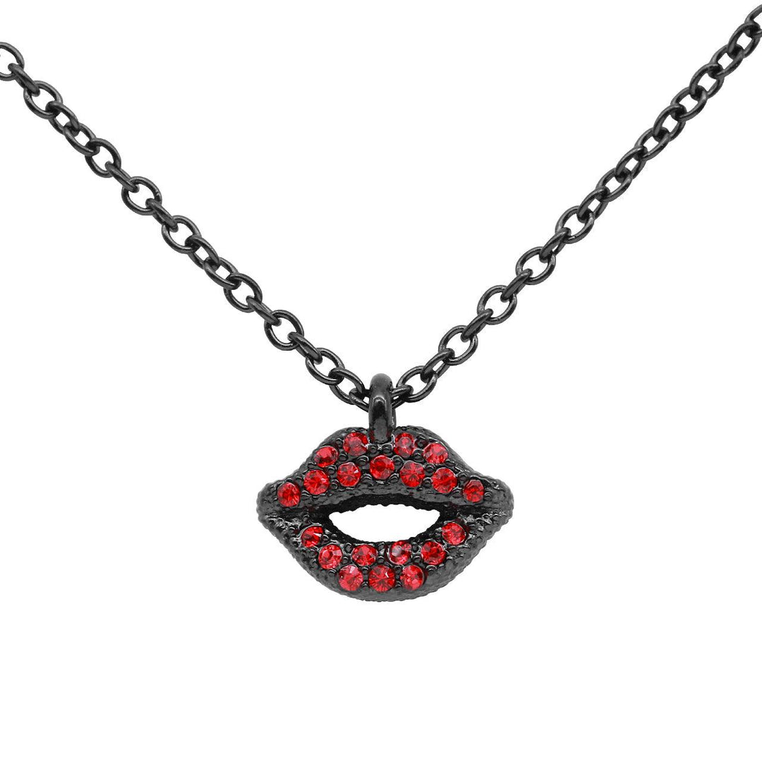 Daring Red & Black Lips Necklace - Brand My Case