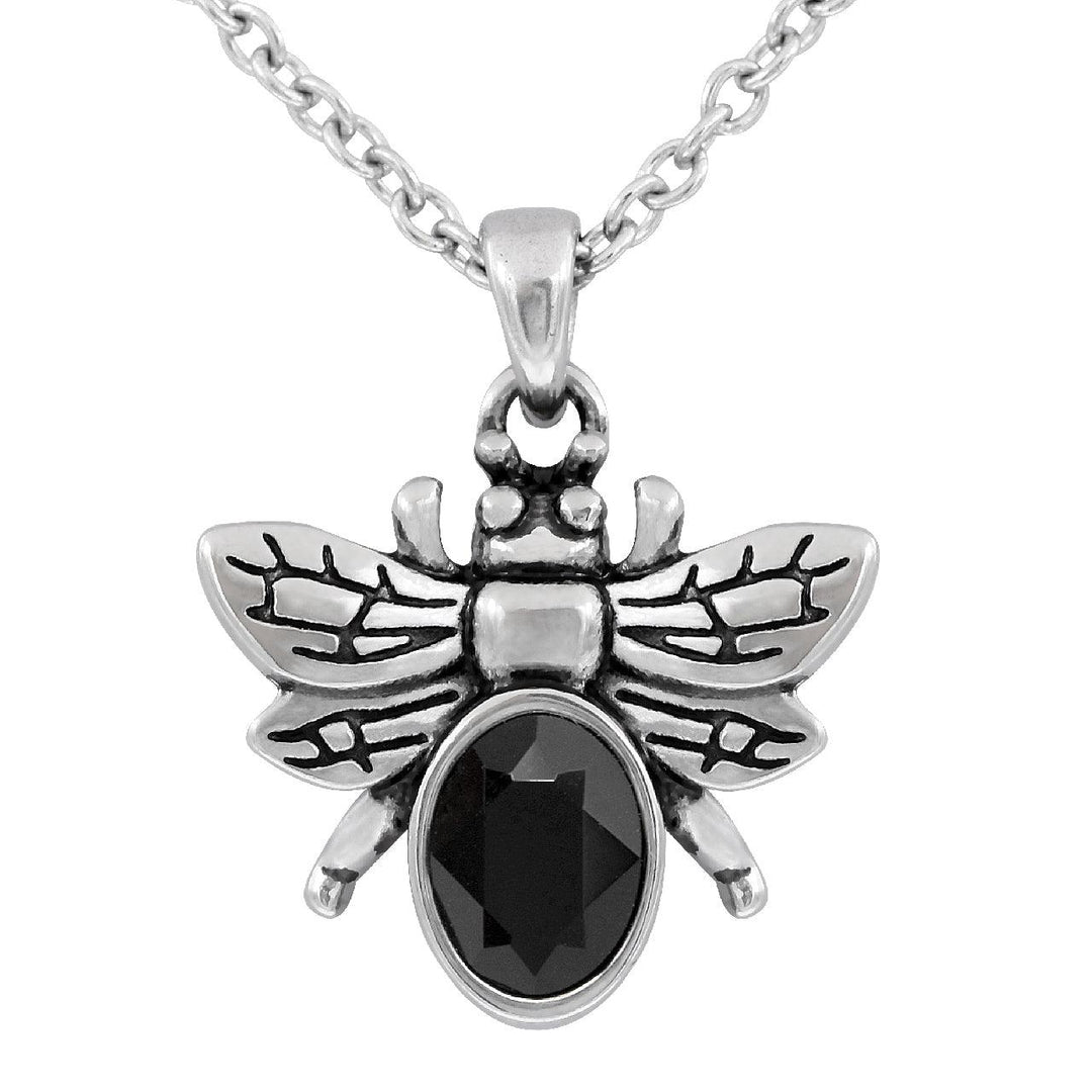Dark & Bright Bee Necklace with Black Swarovski Crystal - Brand My Case