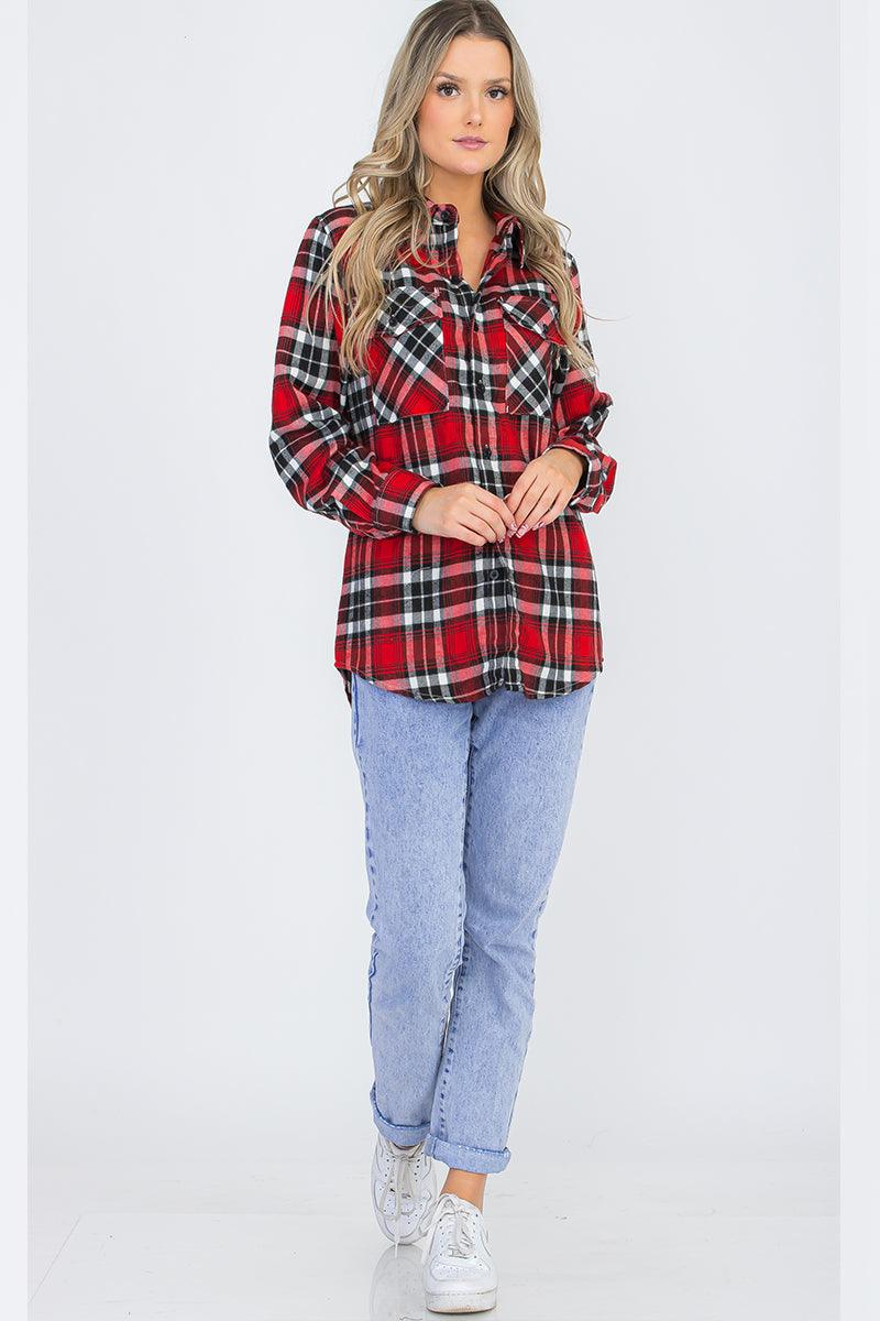 Oversize Boyfriend Plaid Checkered Flannel - Brand My Case