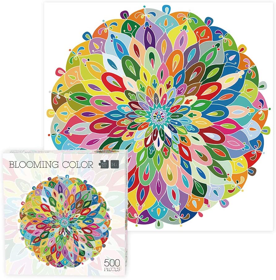 500 Pieces Blooming Color Puzzles for Adults Kids