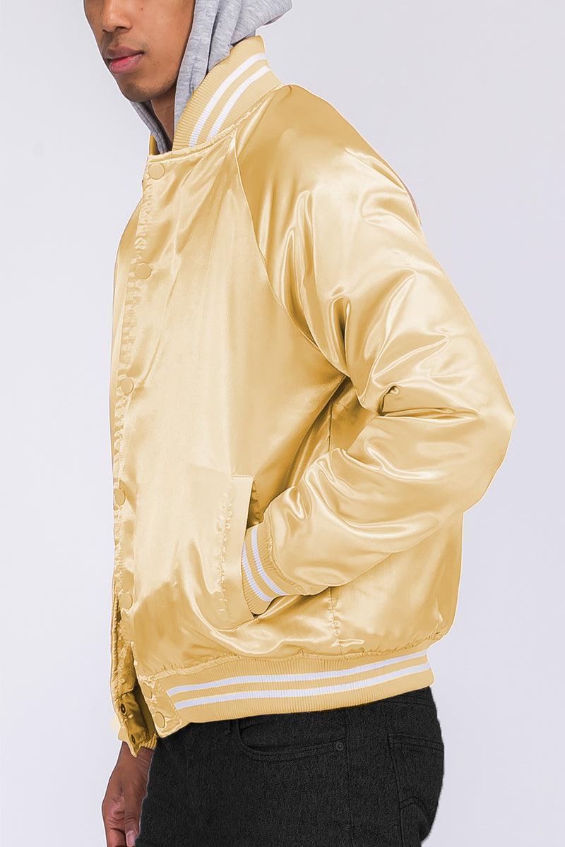 Satin Hooded Varsity Jacket - Brand My Case