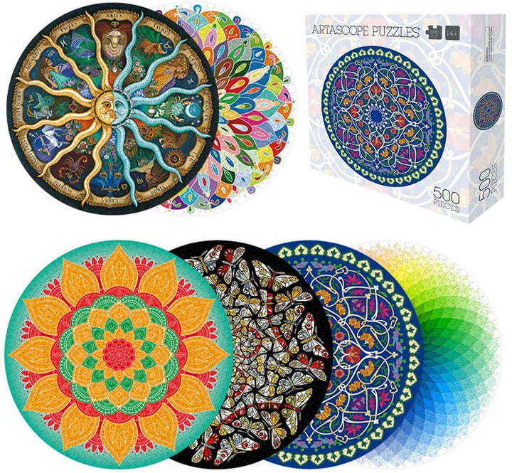 500 Pieces Round Artascope Puzzles for Adults Kids