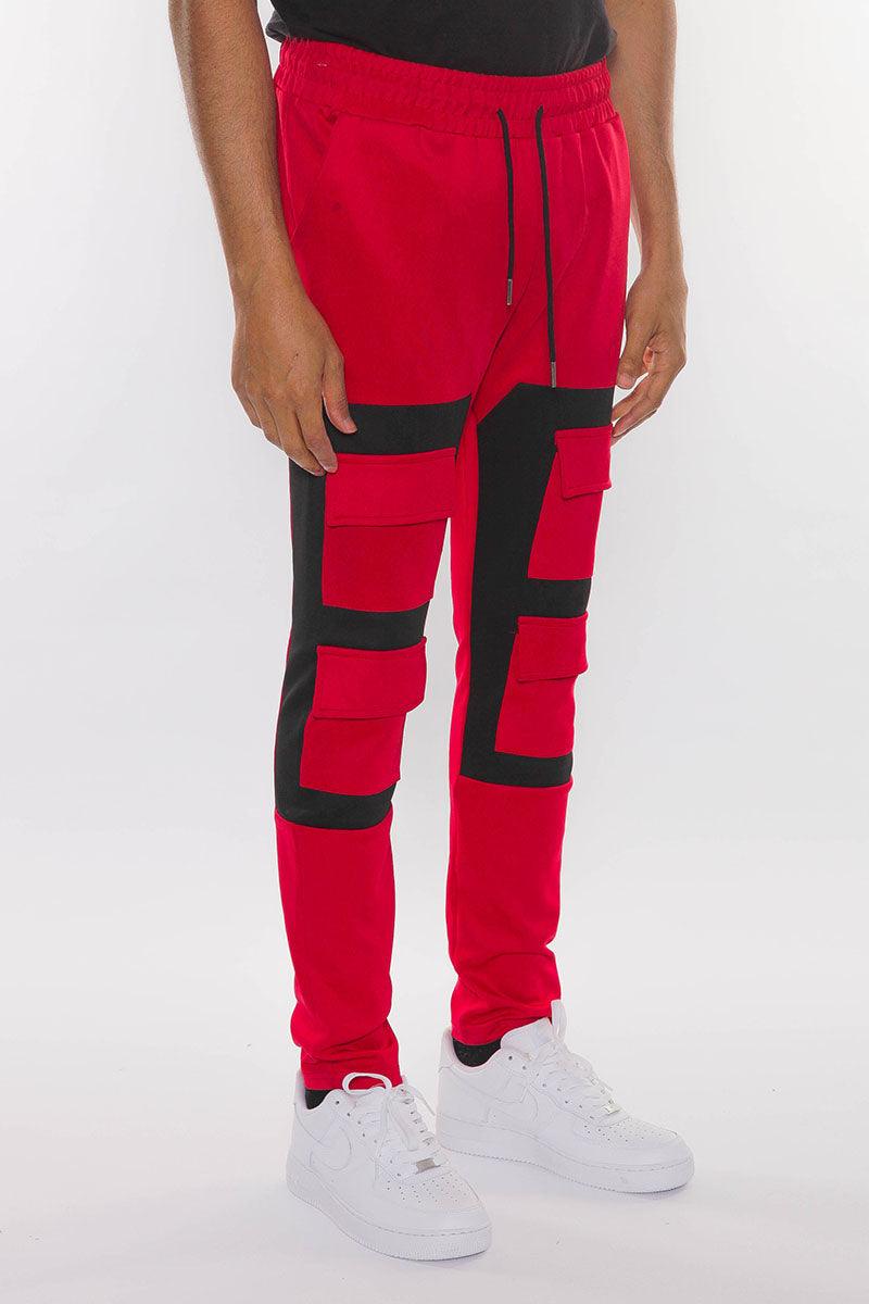 COLOR BLOCK CARGO TRACK PANTS - Brand My Case