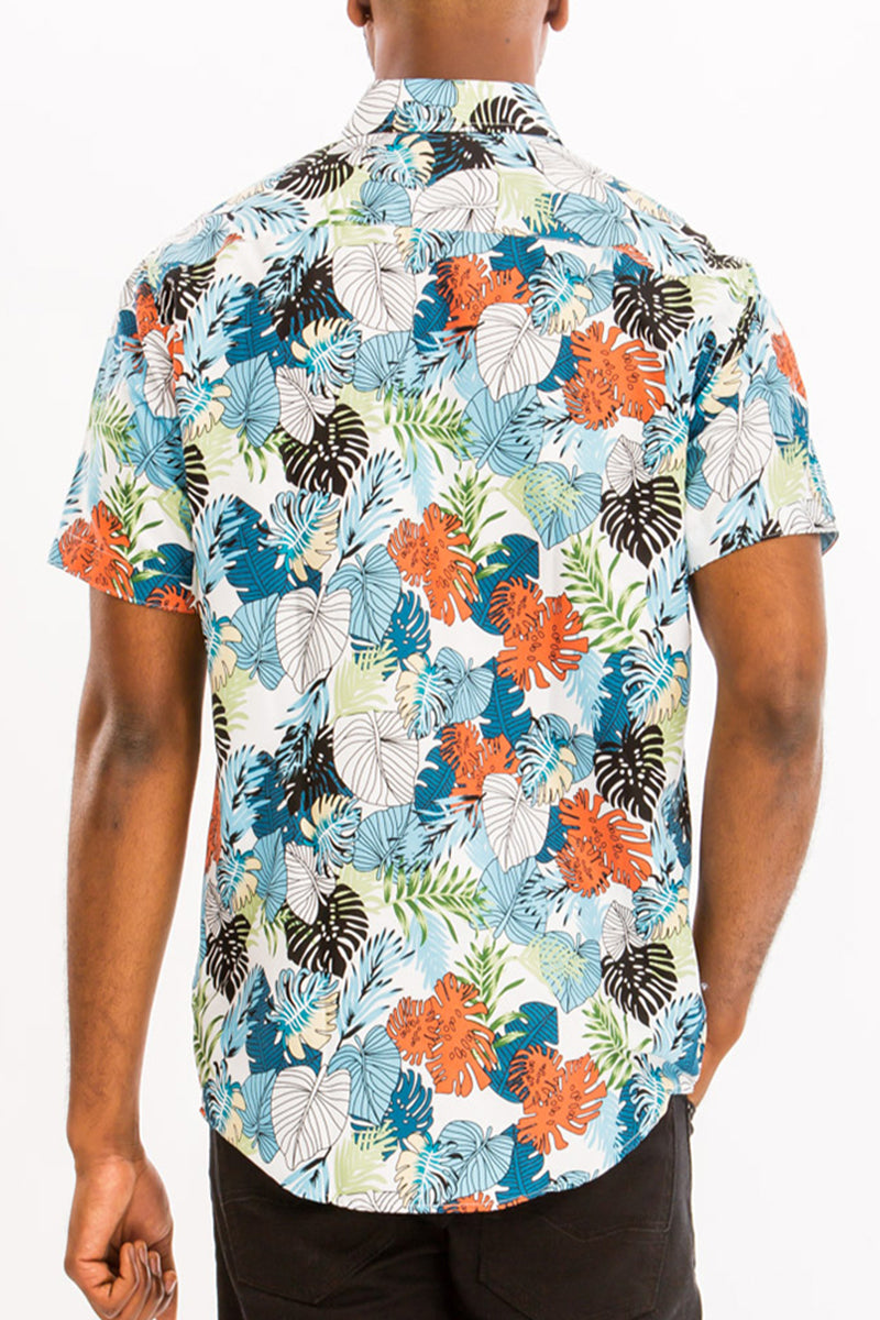 Button-Down-Hemd mit Hawaii-Print