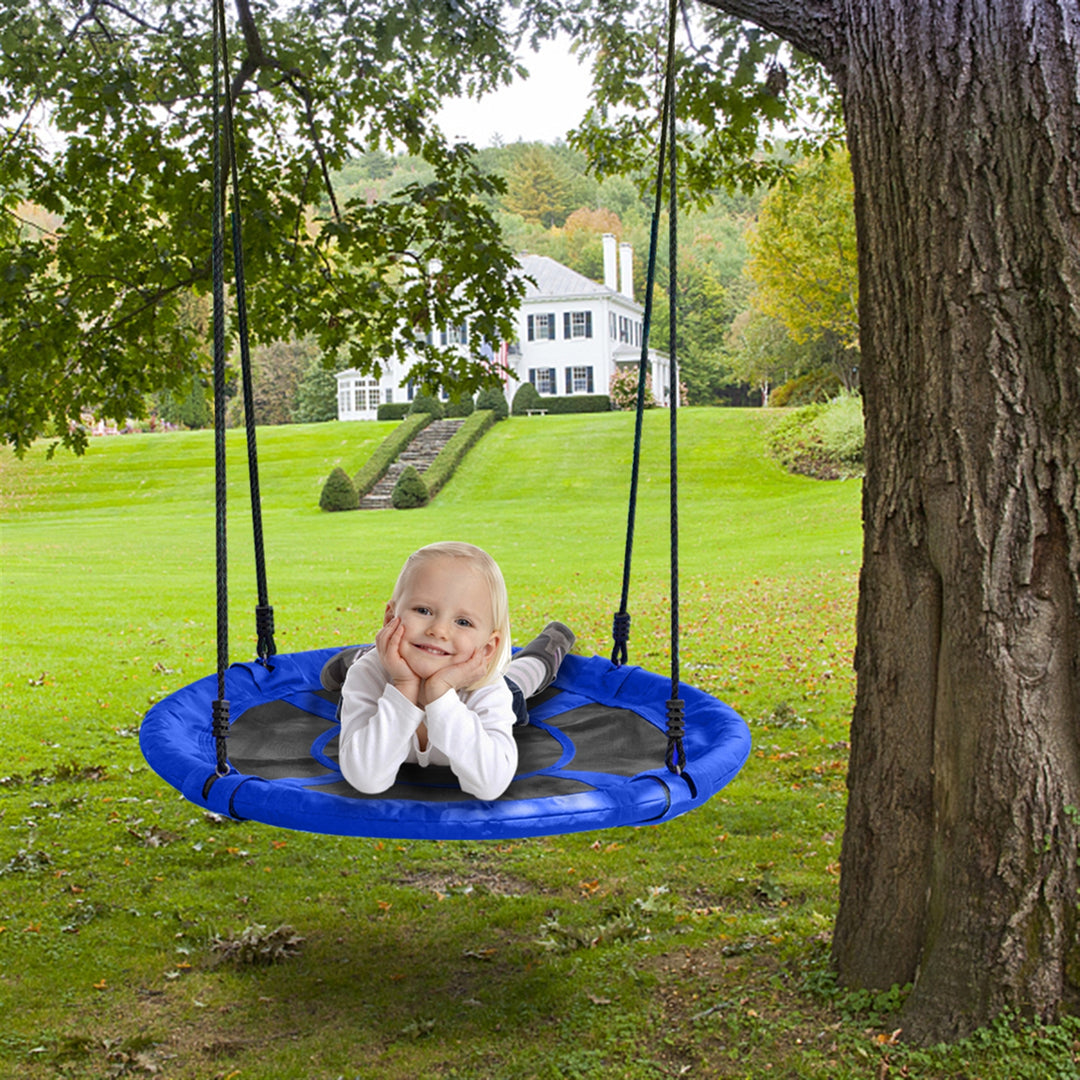 40" Kids Outdoor Round Net Hanging Rope Nest Tree Swing