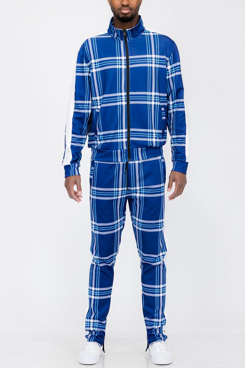 Plaid Track Jacket and Pant Set - Brand My Case