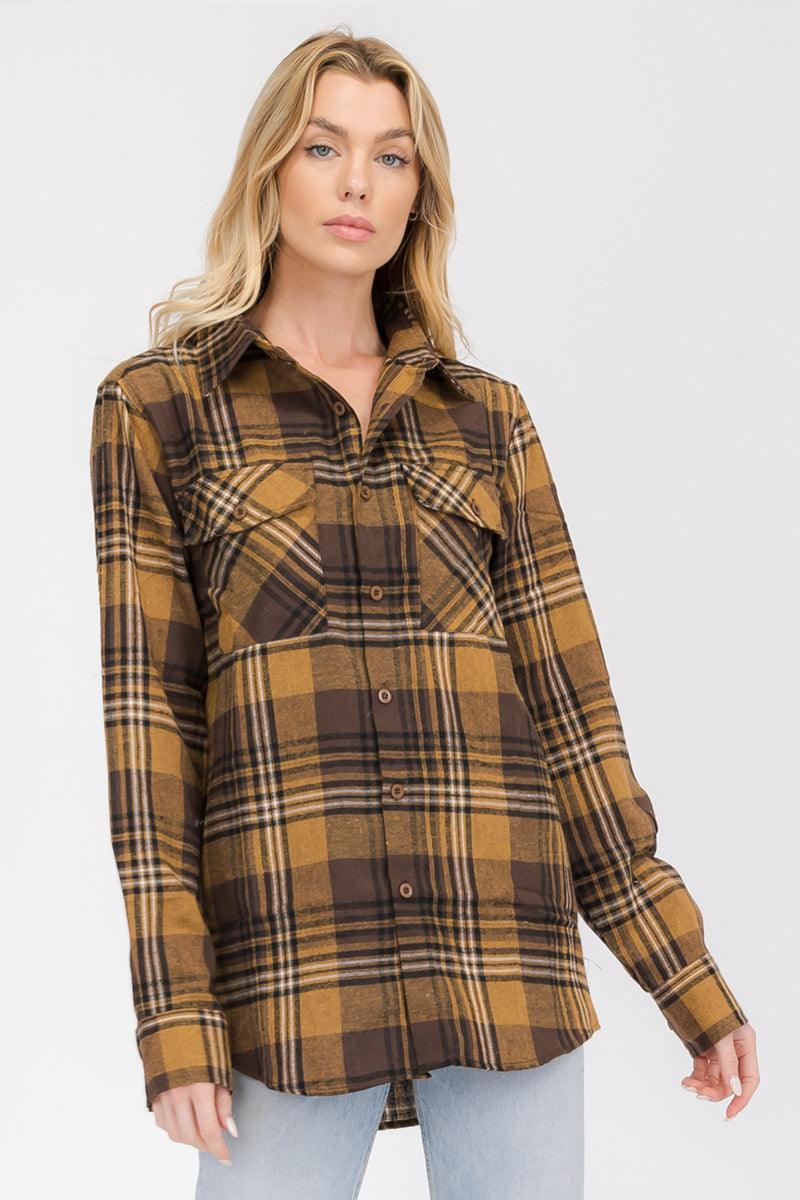 Oversize Boyfriend Plaid Checkered Flannel - Brand My Case
