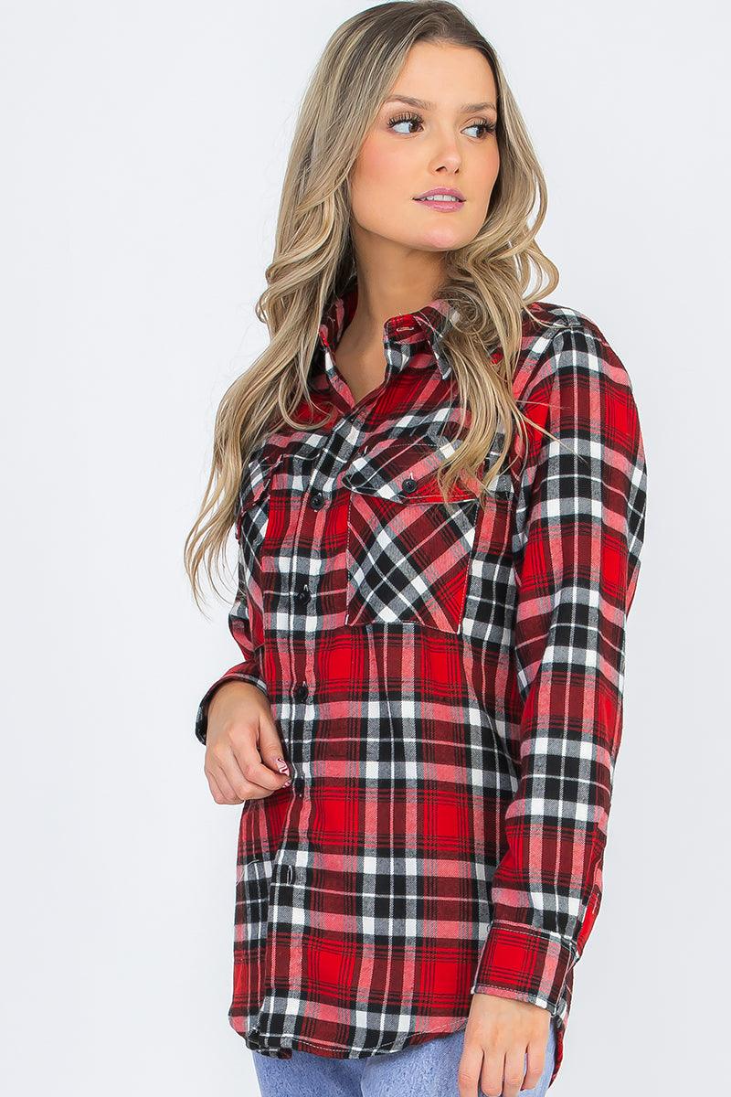 Oversize Boyfriend Plaid Checkered Flannel - Brand My Case