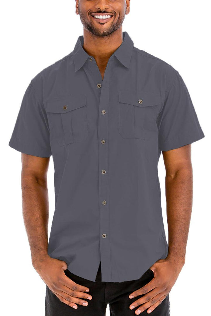 TWO POCKET BUTTON DOWN SHIRT - Brand My Case