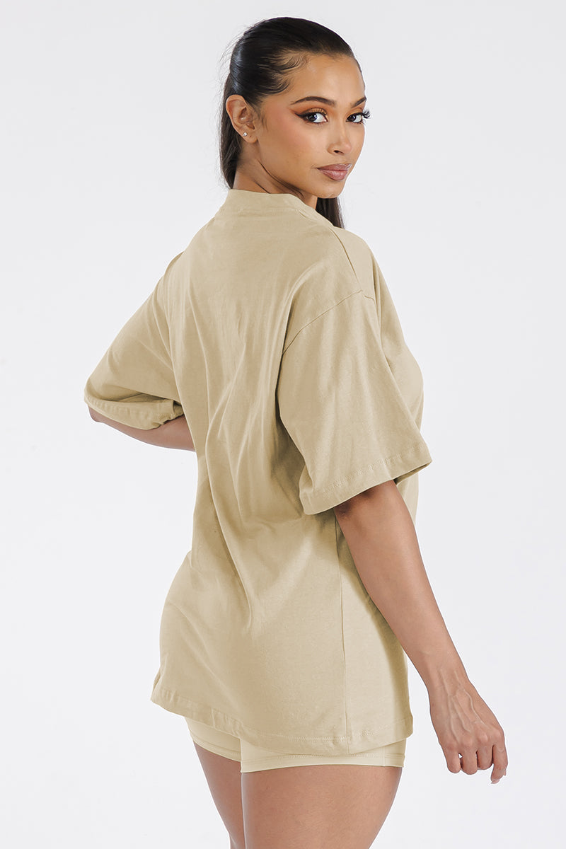 Womens Boyfriend Oversized Drop Shoulder Tee