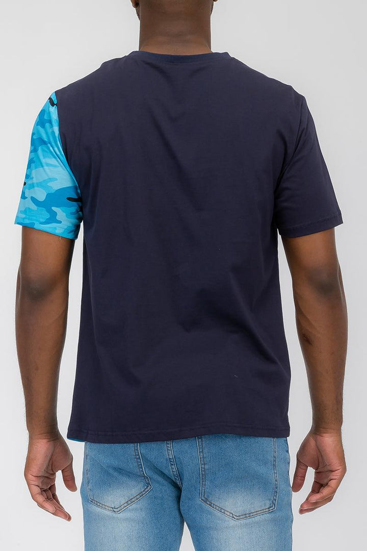 HALF CAMO COLOR BLOCK TSHIRT - Brand My Case