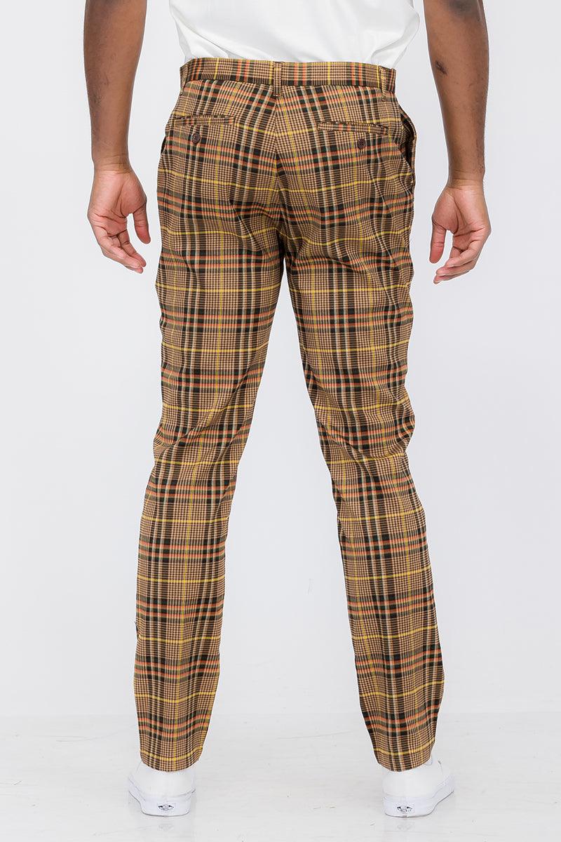 Plaid Slim Fit Trouser Pants - Brand My Case