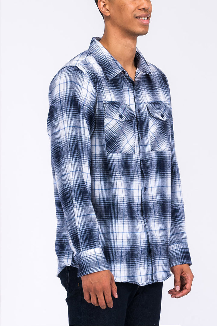 Long Sleeve Checkered Flannel Shirt