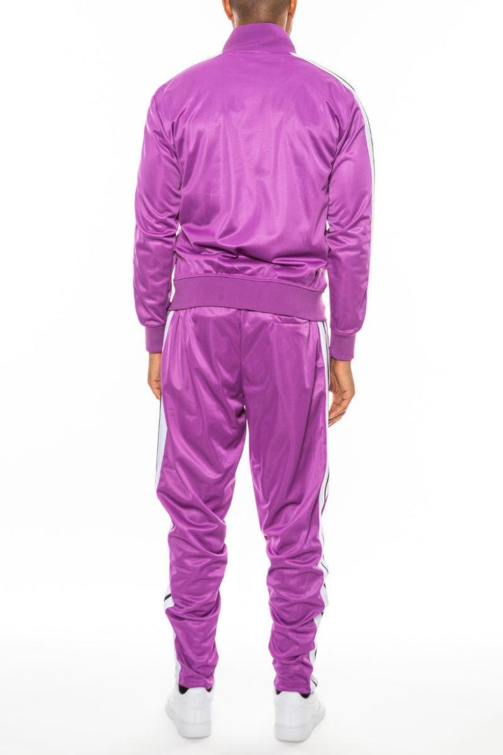 Striped Tape Front Pleat Track Suit - Brand My Case