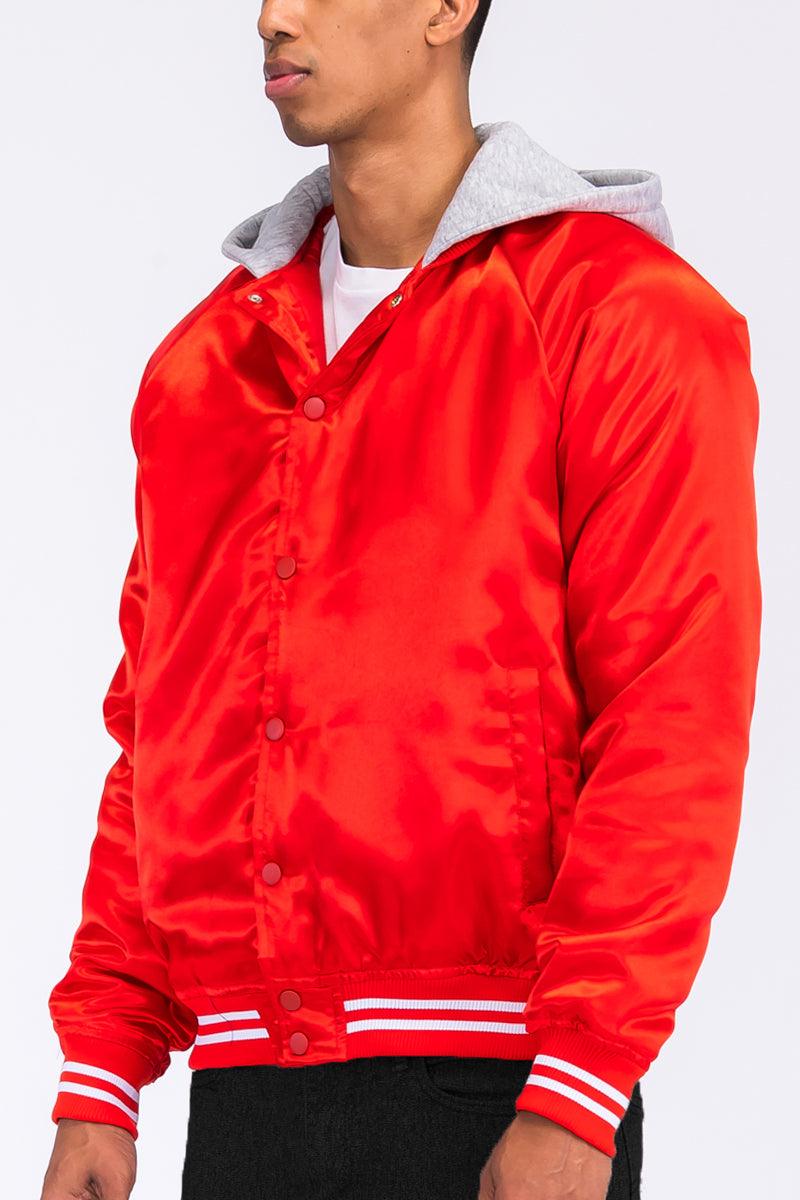 Satin Hooded Varsity Jacket - Brand My Case