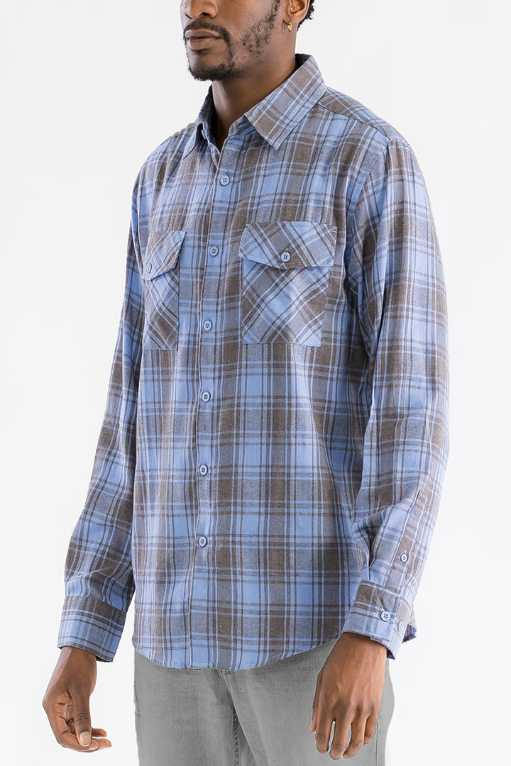 Long Checkered Flannel Shirt