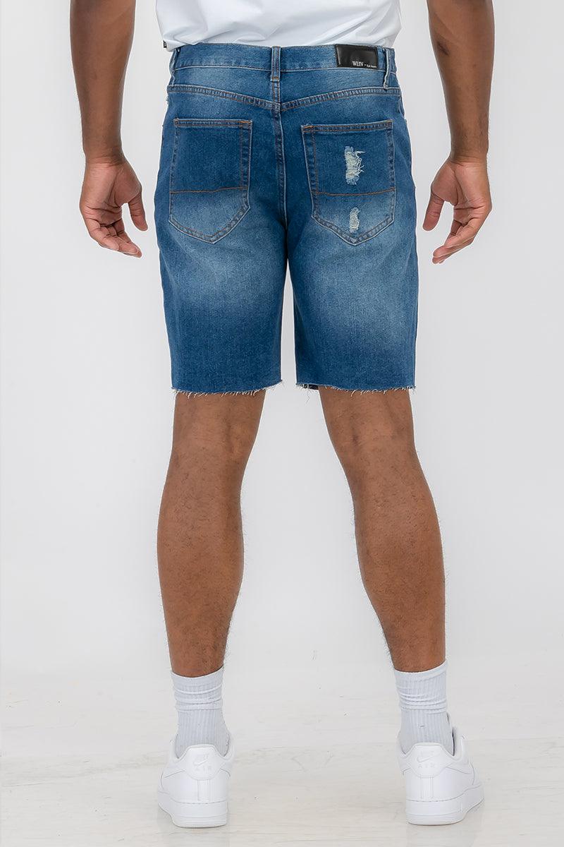 Mens Distressed Denim Shorts - Brand My Case