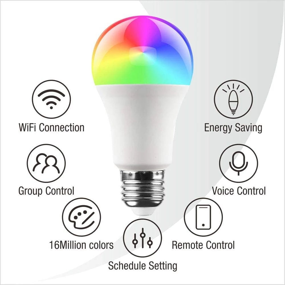 Smart Bulb E26 Wifi Light Compatible with Tuya Alexa Google Assistant