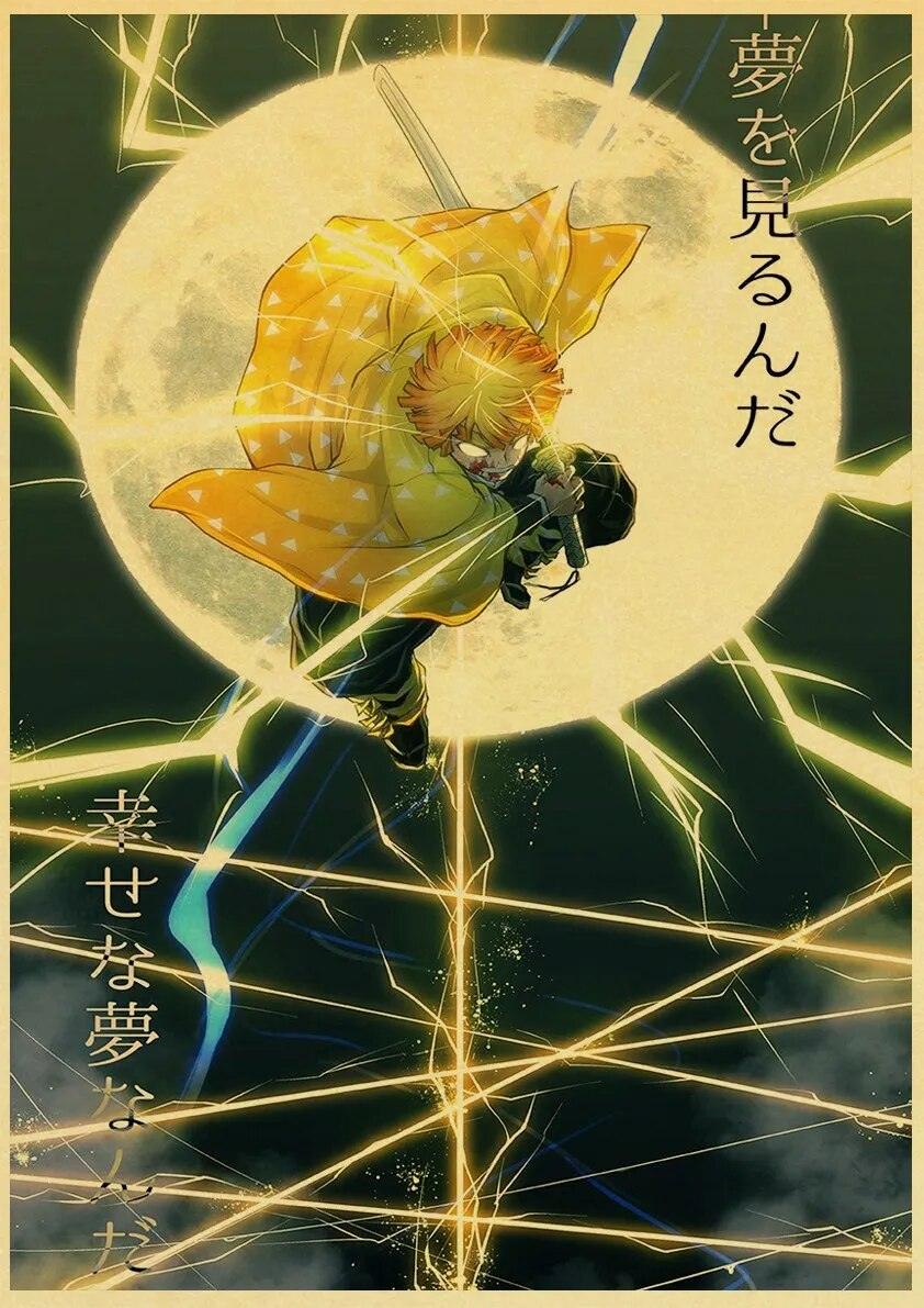 Demon Slayer: Kimetsu no Yaiba Tanjirou Nezuko Anime Poster Kraft Paper Vintage Posters Home Room Art Wall Stickers - Brand My Case