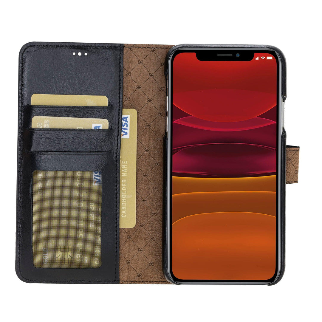 Detachable Fully Covering Leather Wallet Case For Apple iPhone 11 - Brand My Case