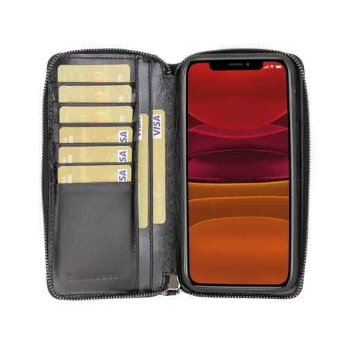 Detachable Leather Zipper Wallet Cases for Apple iPhone 12 Series - Brand My Case