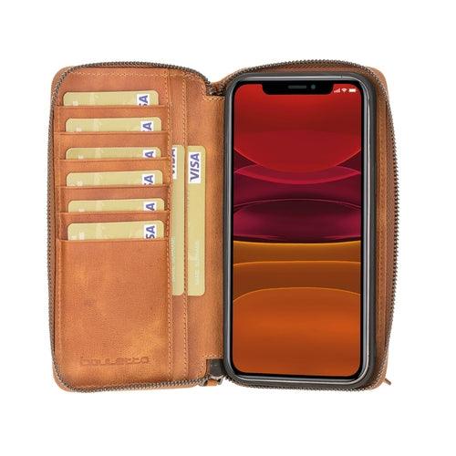 Detachable Leather Zipper Wallet Cases for Apple iPhone 12 Series - Brand My Case