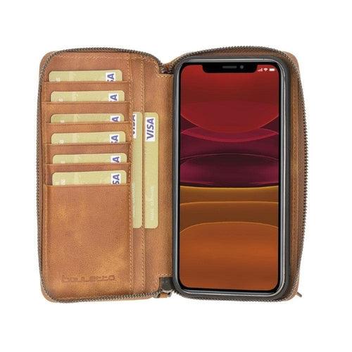 Detachable Leather Zipper Wallet Cases for Apple iPhone 12 Series - Brand My Case